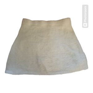 ZARA White Cream Fur Skirt - Size 6-7
